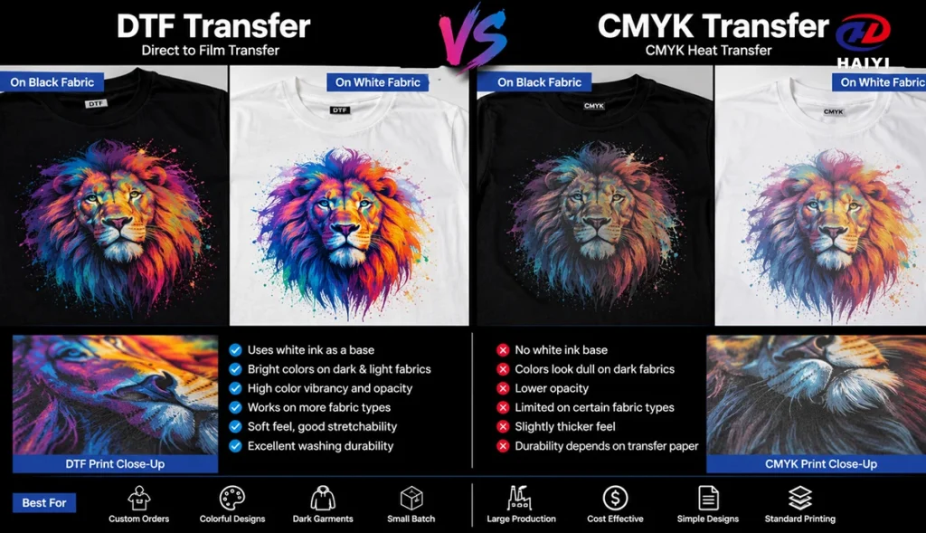 DTF Transfer vs. CMYK Transfer