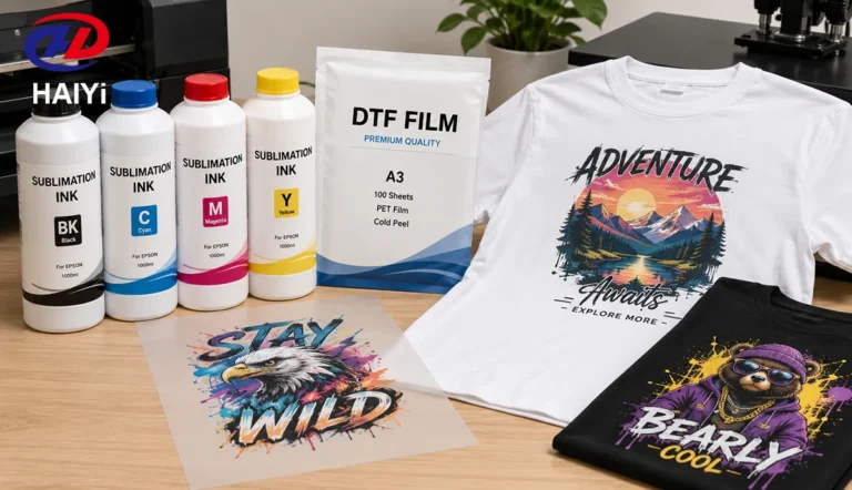 DTF Printing and Thermal Transfer Studio Scene