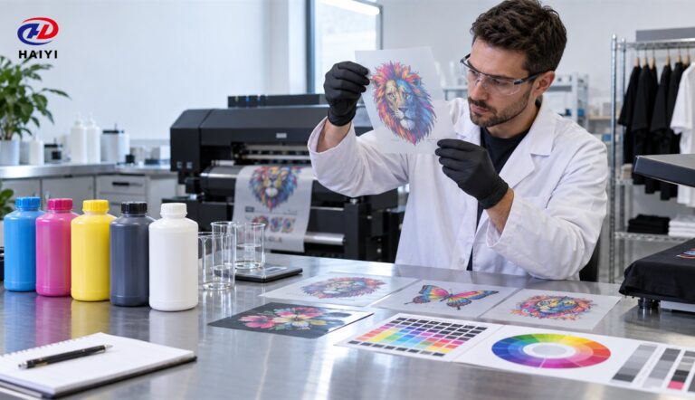 DTF ink selection and print quality evaluation