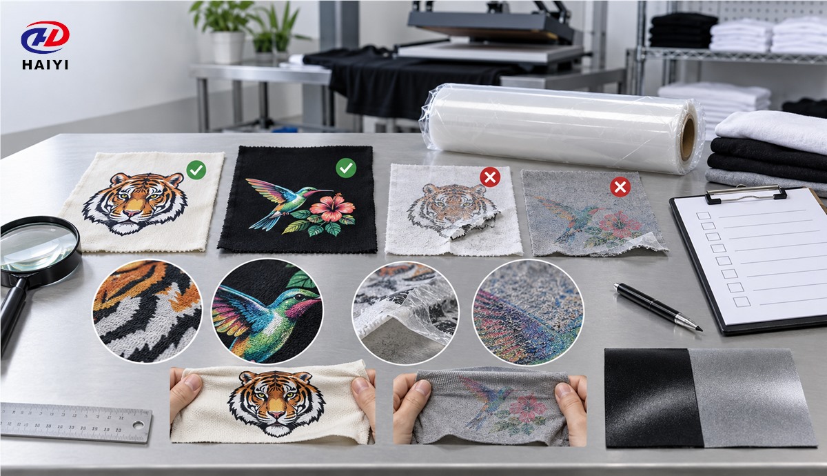Quality inspection of DTF transfers before production release