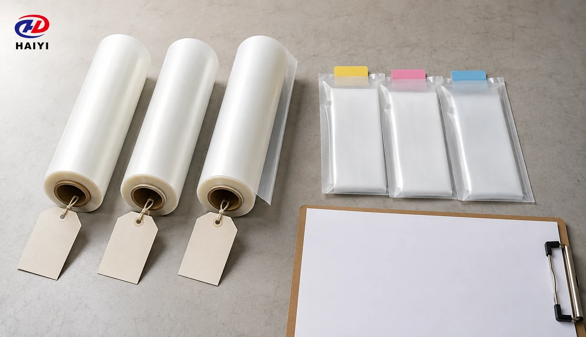 DTF film rolls and retained samples organized for lot traceability