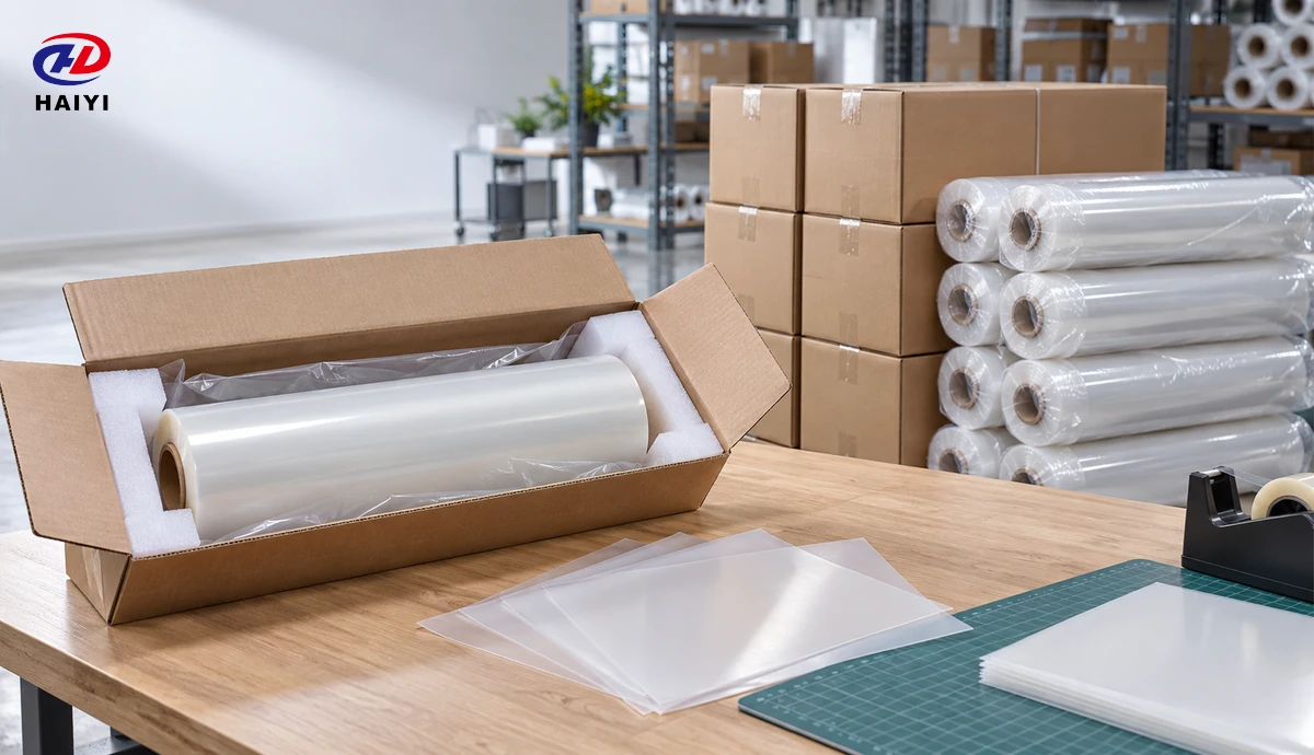 An evaluation film roll and sample sheets separated from replenishment cartons