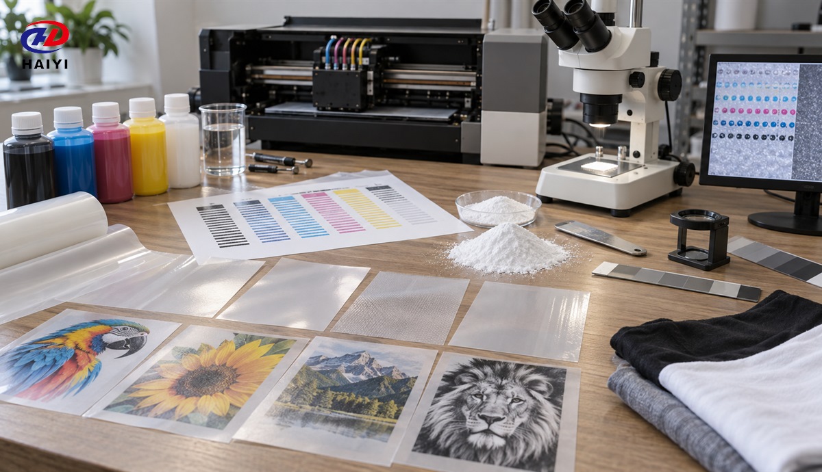DTF ink film powder and printhead compatibility test bench