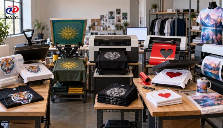 DTF screen printing DTG HTV and sublimation production methods