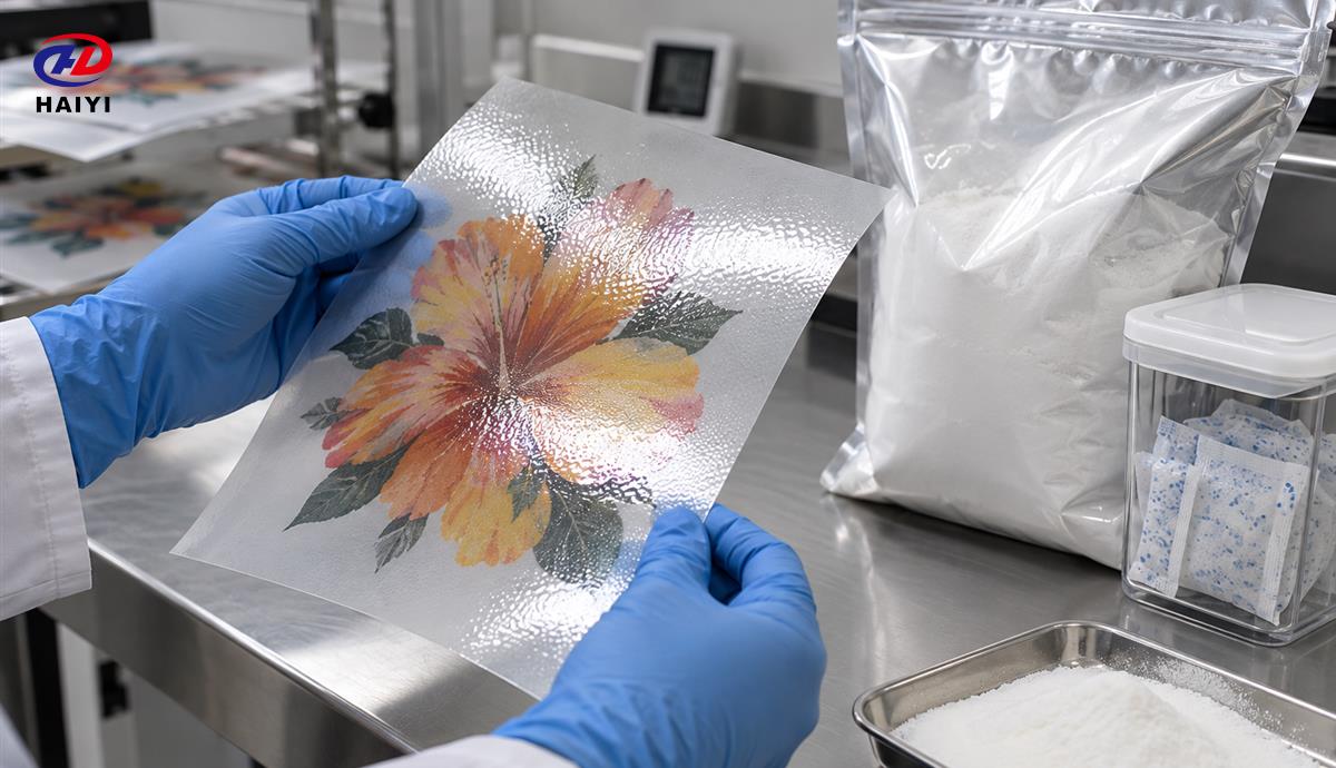 Inspection of cured DTF adhesive beside sealed moisture-protected powder