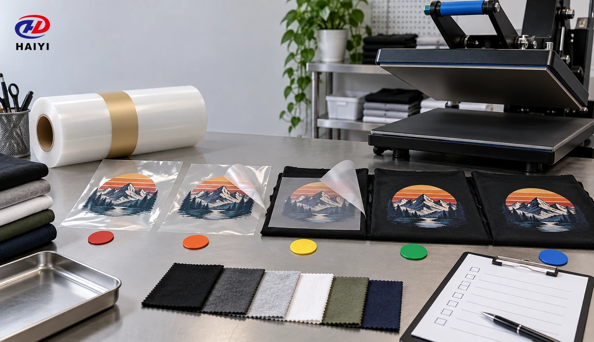 Instant peel DTF film evaluated across multiple controlled timing points