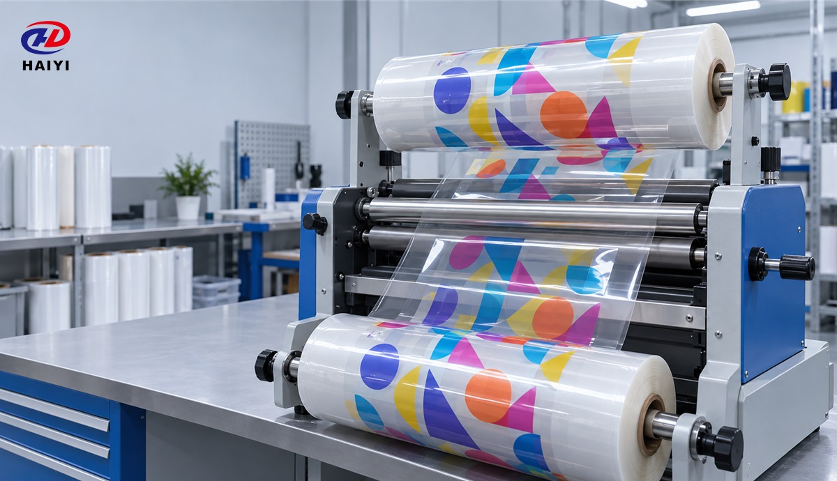 UV DTF A film and B film passing through a cold laminator